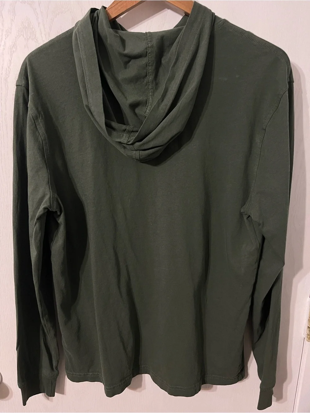 J. Crew Olive Green Hooded Long Sleeve Shirt